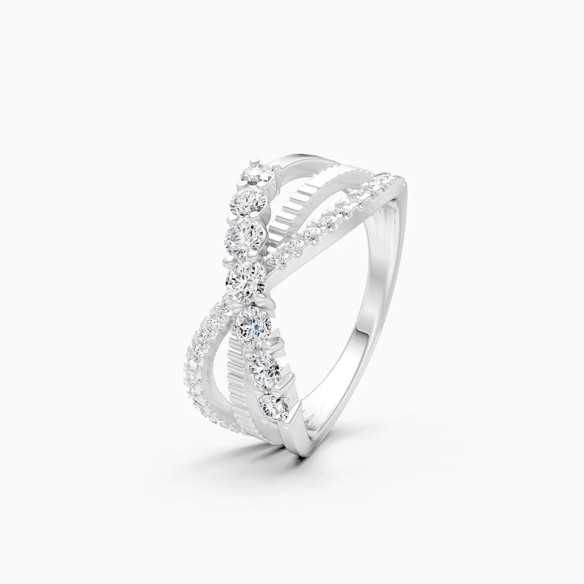 ��Foreva | Round Lab Grown Diamond Cross Ring�� Rings VD_AYN��- Lab Grown Diamonds Jewellery