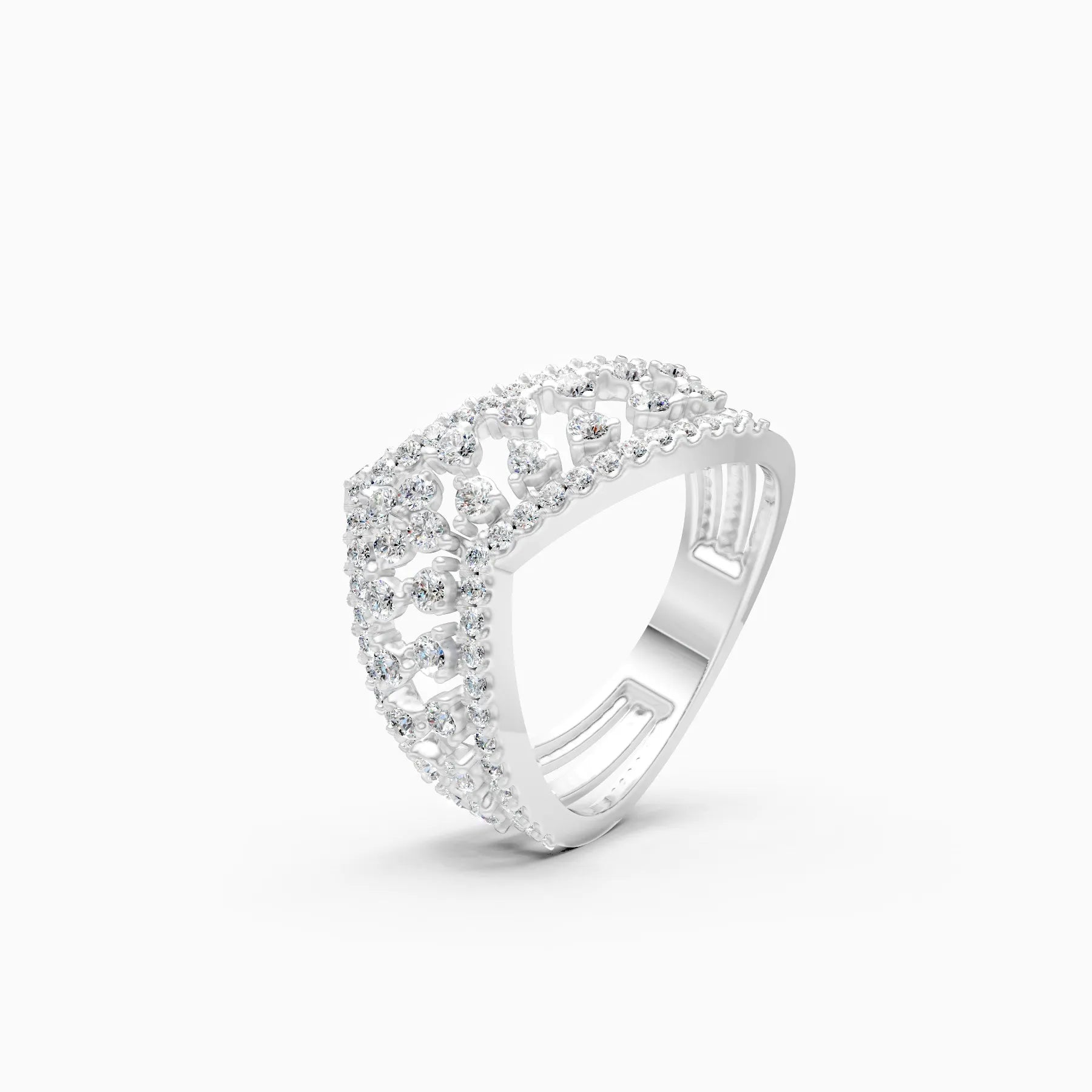 ��Raya | Round Lab Grown Diamond Crown Ring�� Rings VD_AYN��- Lab Grown Diamonds Jewellery