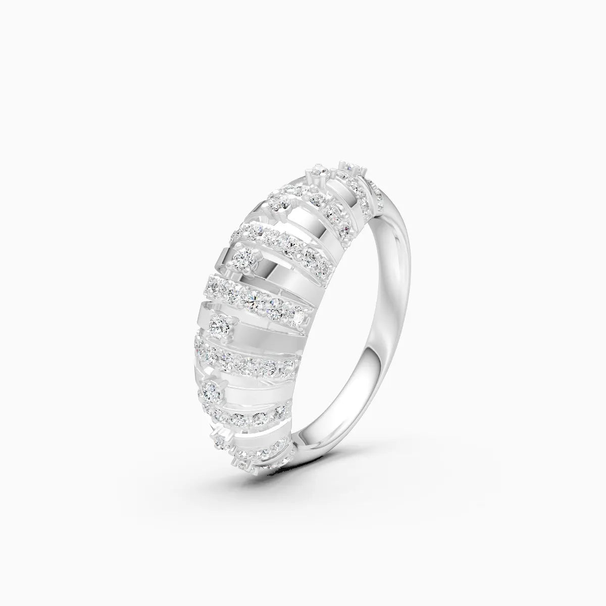 ��Mode | Striped Design Round Lab Grown Diamond Ring�� Rings VD_AYN��- Lab Grown Diamonds Jewellery