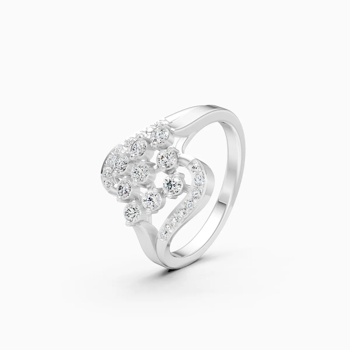 ��Celestia | Round Lab Grown Diamonds Lattice Cluster Ring�� Rings VD_AYN��- Lab Grown Diamonds Jewellery