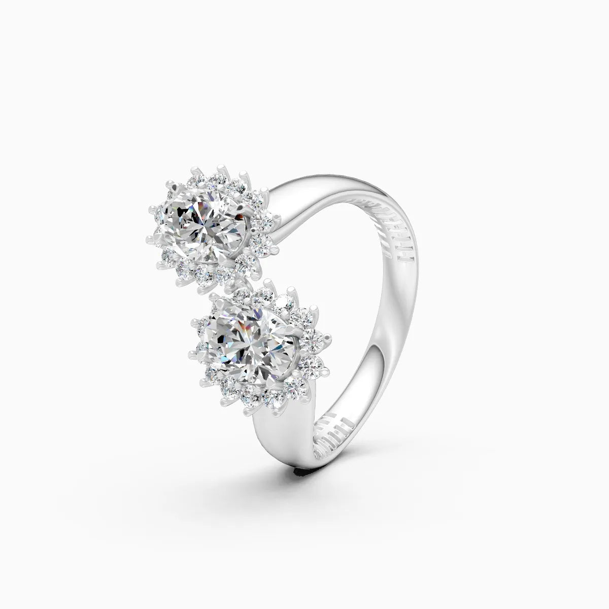 ��Sol | Oval Lab Grown Diamond with Halo Open Ring�� Rings VD_AYN��- Lab Grown Diamonds Jewellery