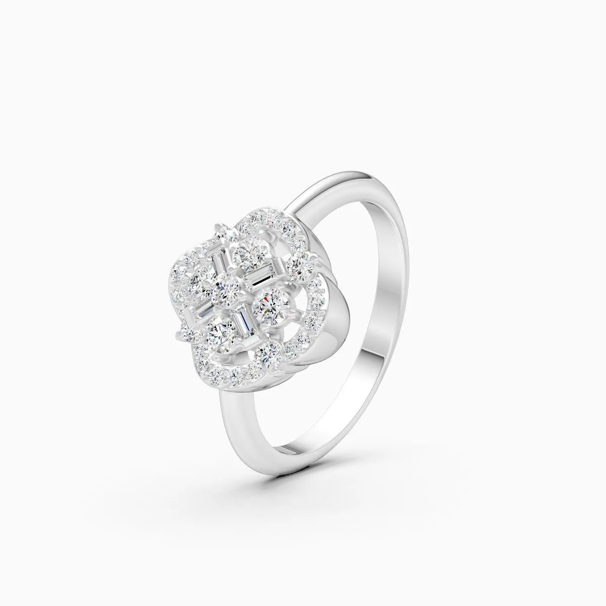��Flora | Lab Grown Diamond Clover Ring�� Rings VD_AYN��- Lab Grown Diamonds Jewellery