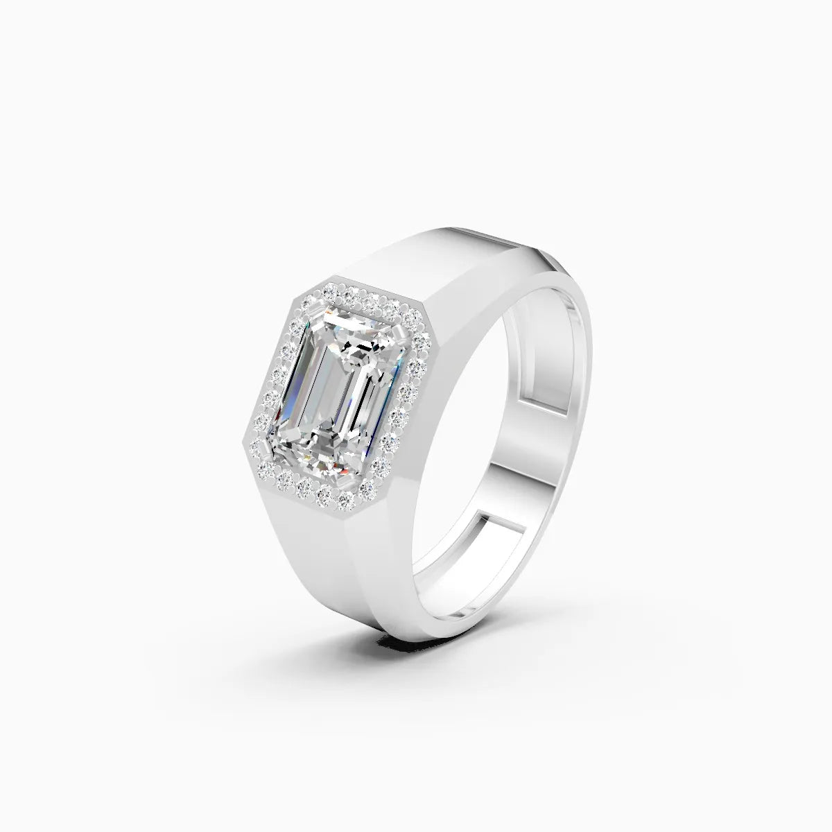 Mode | Spire Men's Side-Stone Solitaire Ring