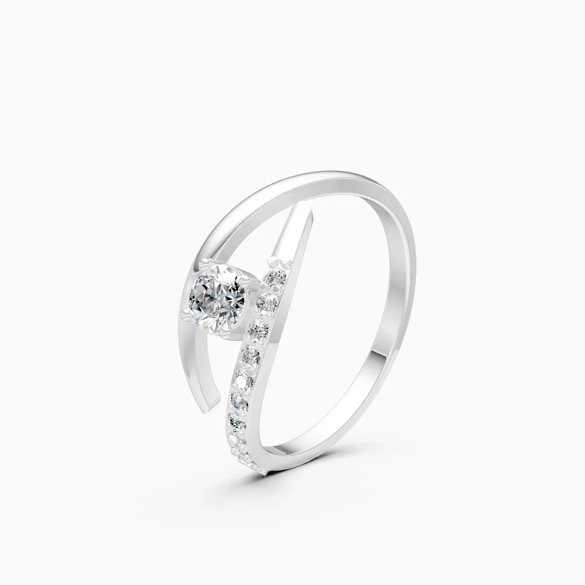 ��Mode | Round Lab Grown Diamond Minimal Bypass Ring�� Rings VD_AYN��- Lab Grown Diamonds Jewellery