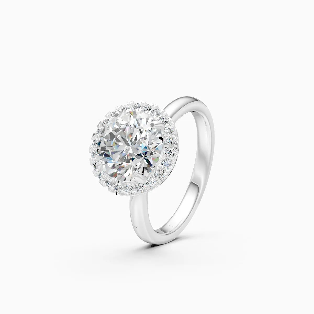 ��Sol | Round Solitaire Lab Grown Diamond with Halo Ring�� Rings VD_AYN��- Lab Grown Diamonds Jewellery