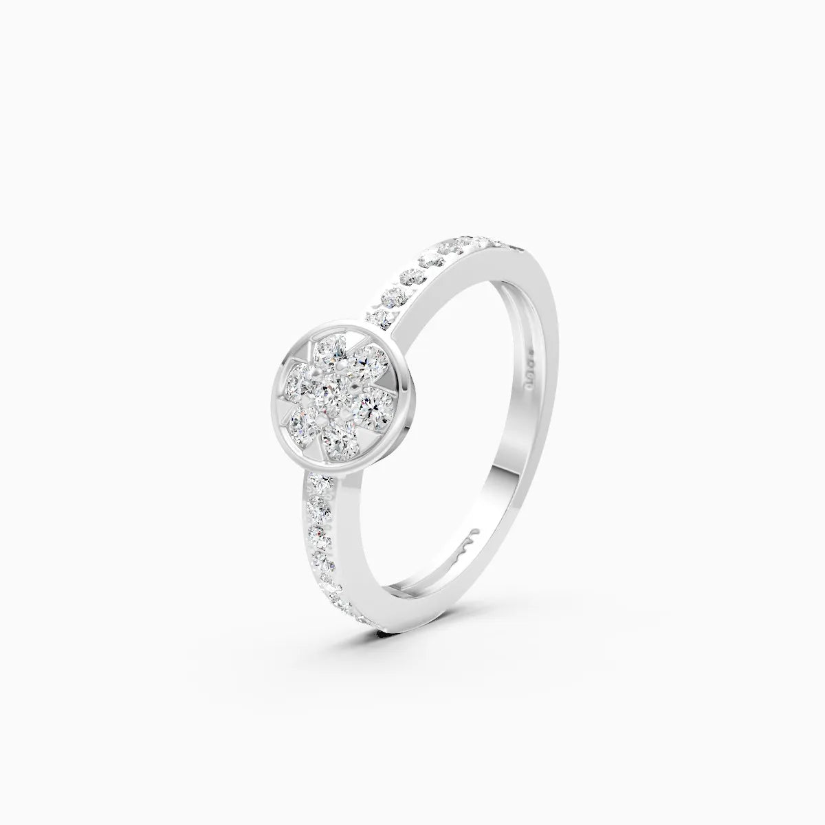 ��Flora | Round Lab Grown Diamonds Floral Design Ring�� Rings VD_AYN��- Lab Grown Diamonds Jewellery