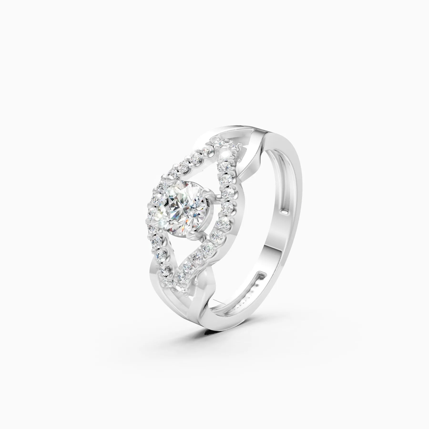 ��Mira | Round Solitaire Eye-Halo Ring�� Rings VD_AYN��- Lab Grown Diamonds Jewellery