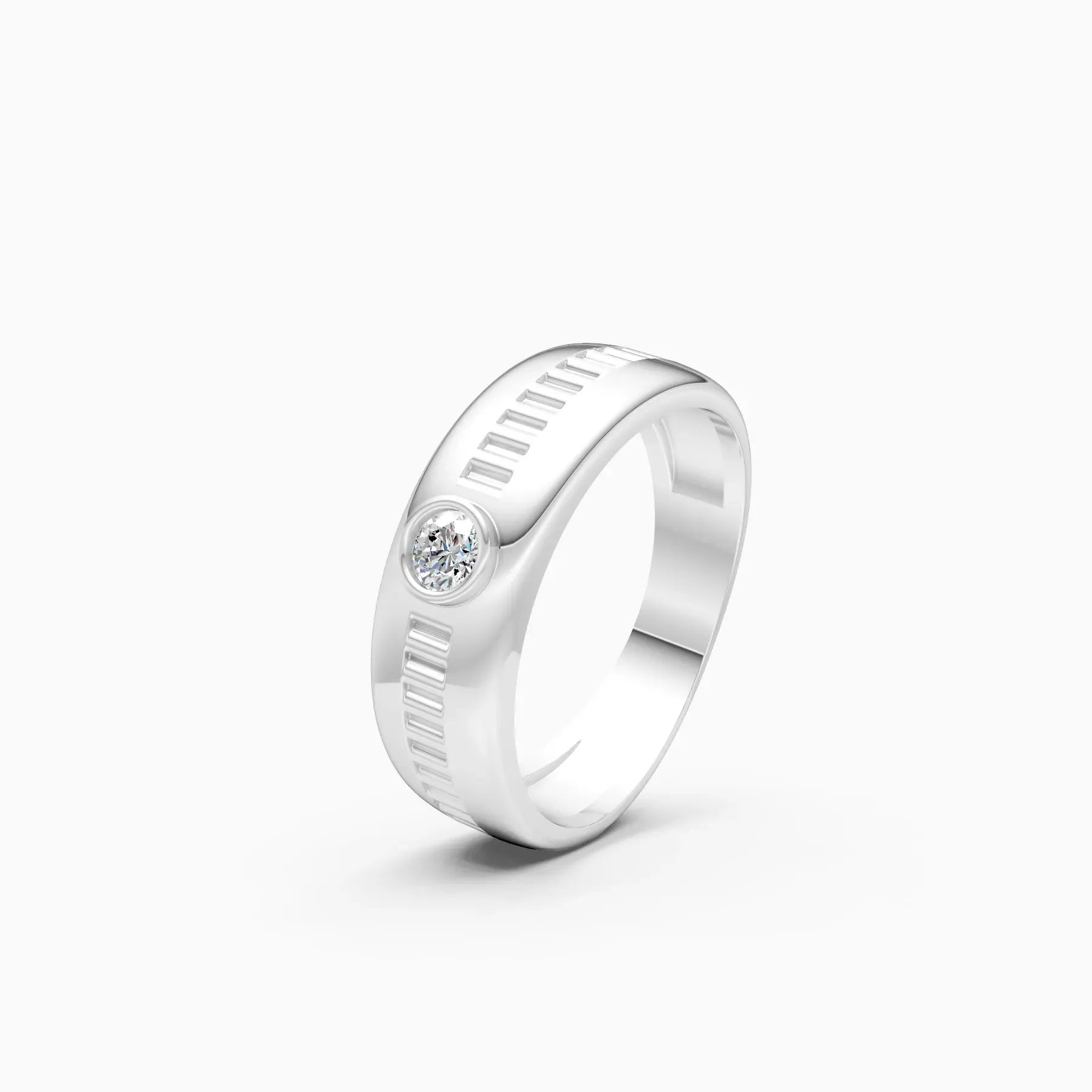 Veer | Lumen Men's Bezel-Set Round Solitaire Ring