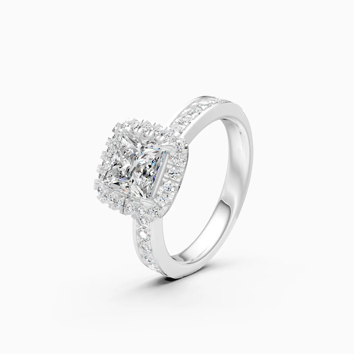 ��Mira | Princess Diamond with Halo Ring�� Rings VD_AYN��- Lab Grown Diamonds Jewellery