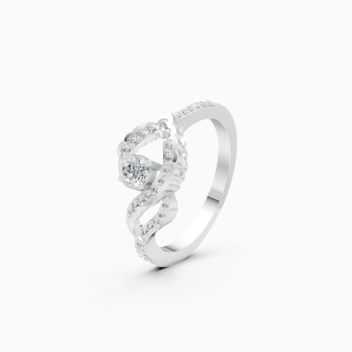 ��Foreva | Round Solitaire Lab Grown Diamond Wave Ring�� Rings VD_AYN��- Lab Grown Diamonds Jewellery