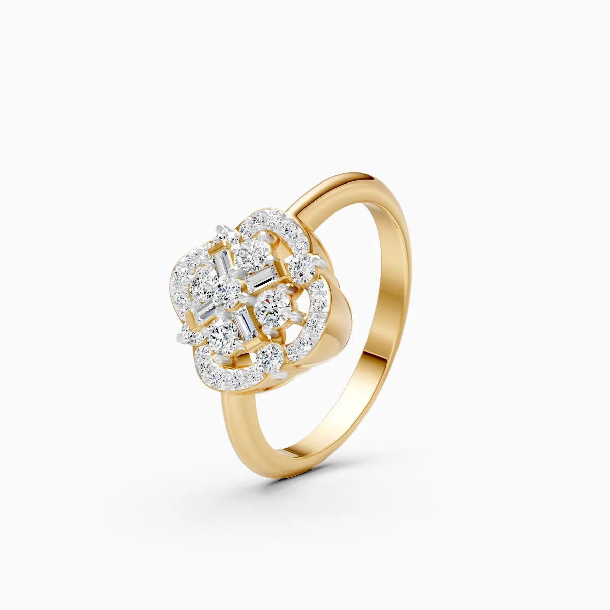 ��Flora | Lab Grown Diamond Clover Ring�� Rings VD_AYN��- Lab Grown Diamonds Jewellery
