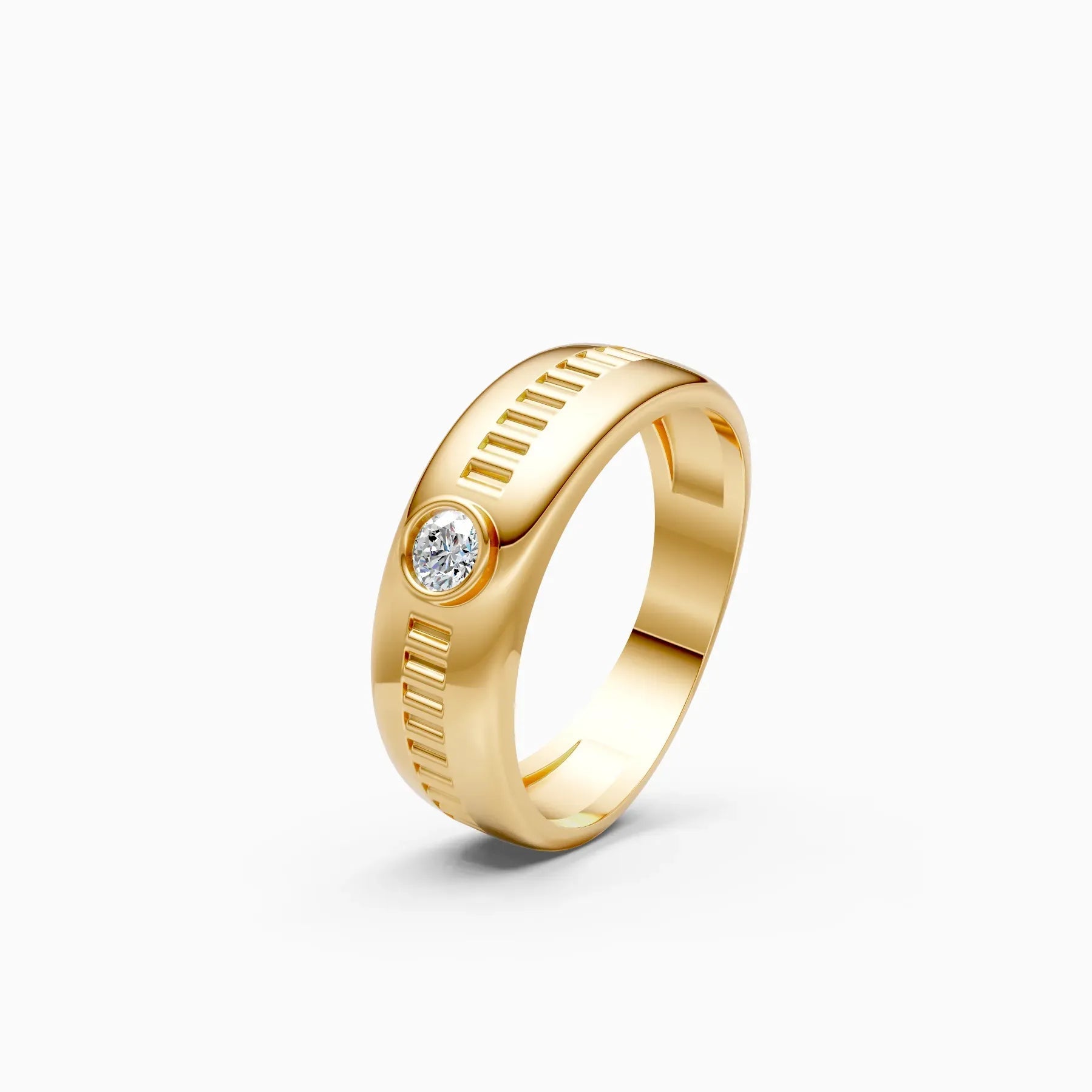 Veer | Lumen Men's Bezel-Set Round Solitaire Ring