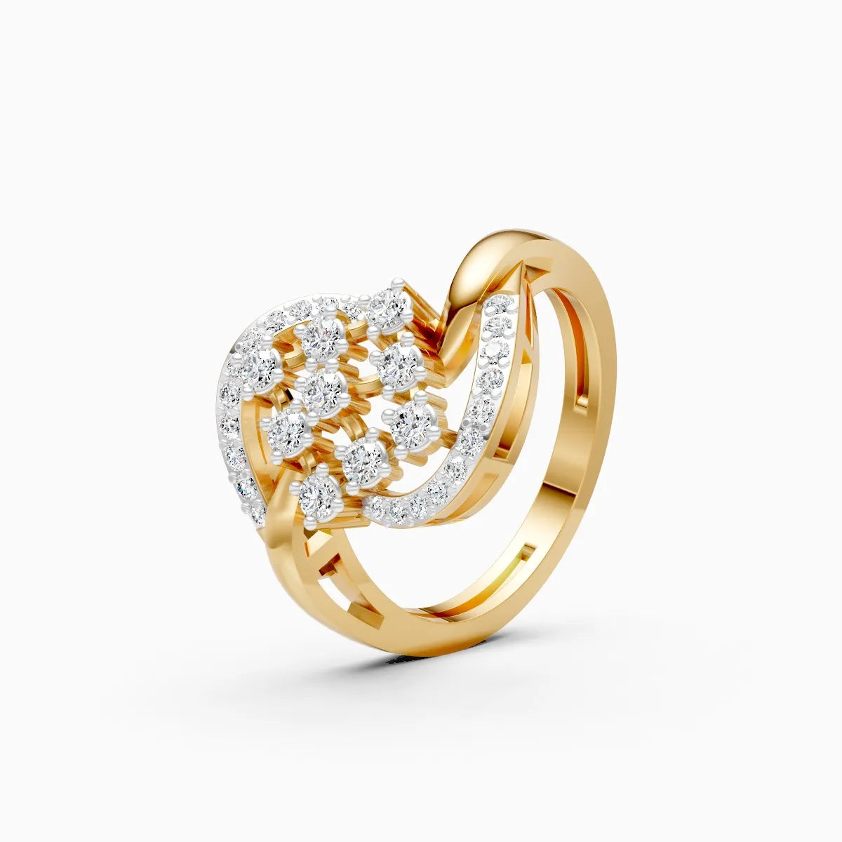 ��Celestia | Round Lab Grown Diamond Lattice Design Ring�� Rings VD_AYN��- Lab Grown Diamonds Jewellery