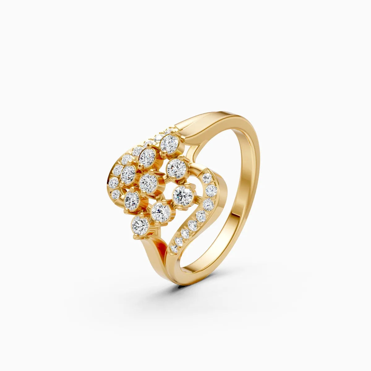 ��Celestia | Round Lab Grown Diamonds Lattice Cluster Ring�� Rings VD_AYN��- Lab Grown Diamonds Jewellery