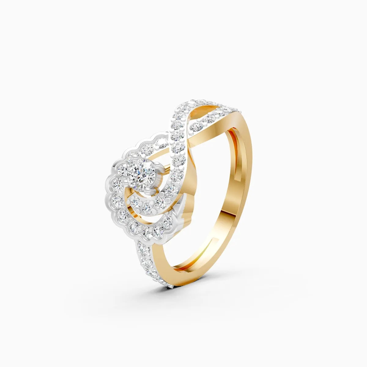��Foreva | Round Solitaire Infinity Twirl Ring�� Rings VD_AYN��- Lab Grown Diamonds Jewellery