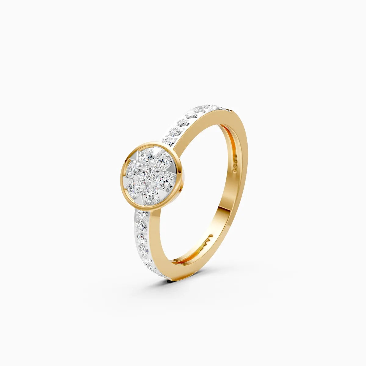 ��Flora | Round Lab Grown Diamonds Floral Design Ring�� Rings VD_AYN��- Lab Grown Diamonds Jewellery