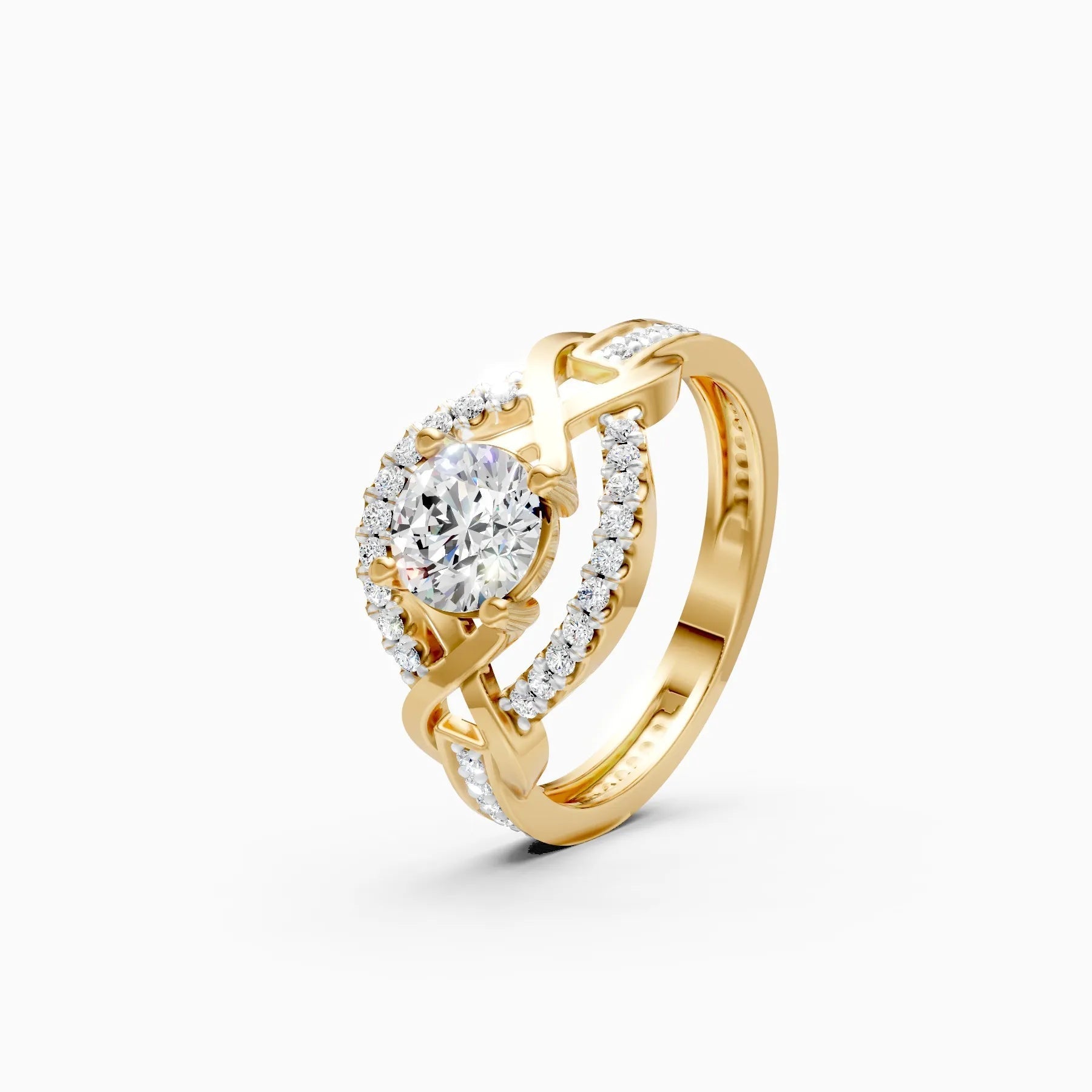 ��Mode | Round Lab Grown Diamond Criss-Cross Ring�� Rings VD_AYN��- Lab Grown Diamonds Jewellery