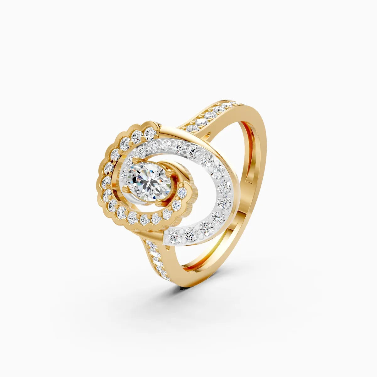 ��Mira | Oval Lab Grown Diamond Vortex Ring�� Rings VD_AYN��- Lab Grown Diamonds Jewellery