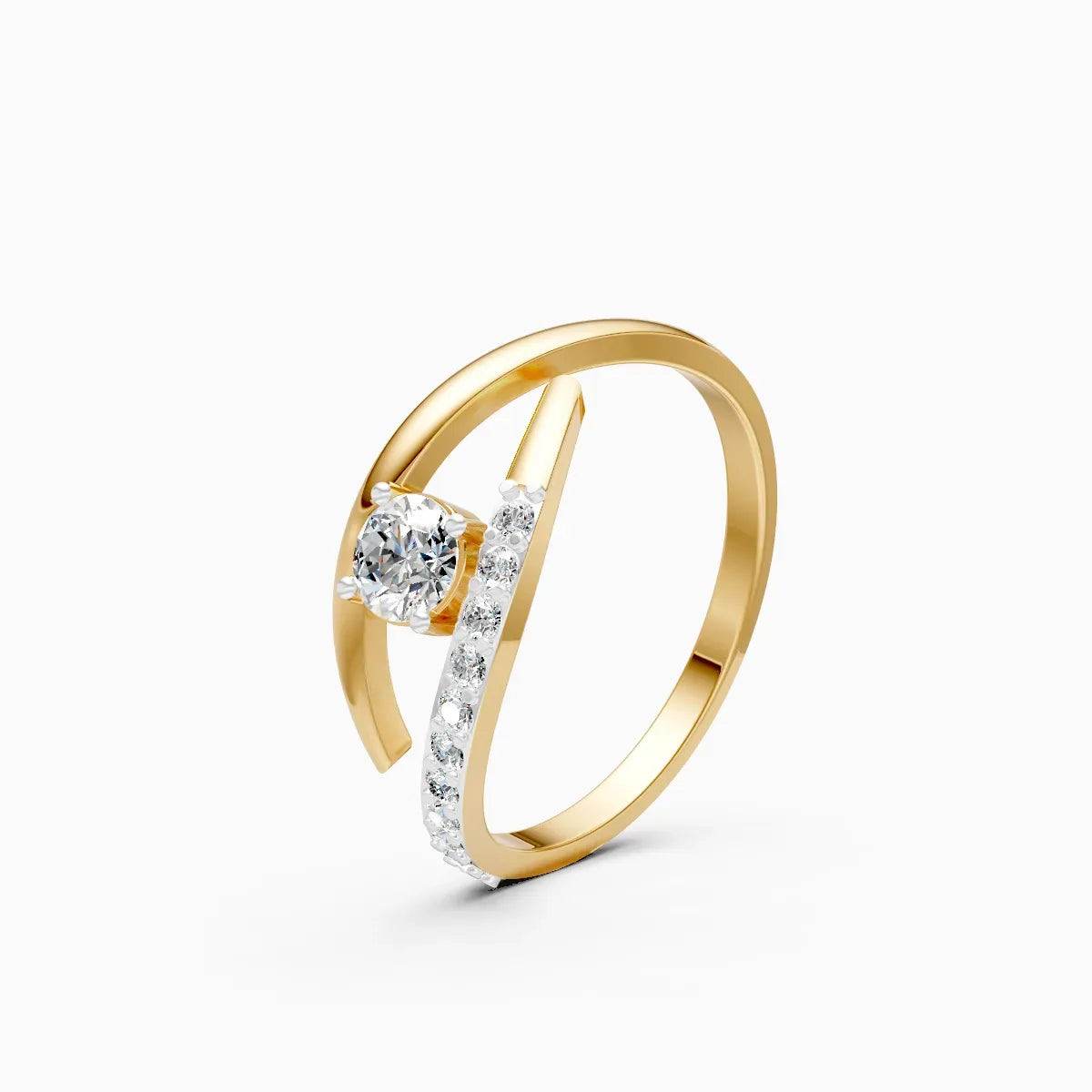 ��Mode | Round Lab Grown Diamond Minimal Bypass Ring�� Rings VD_AYN��- Lab Grown Diamonds Jewellery