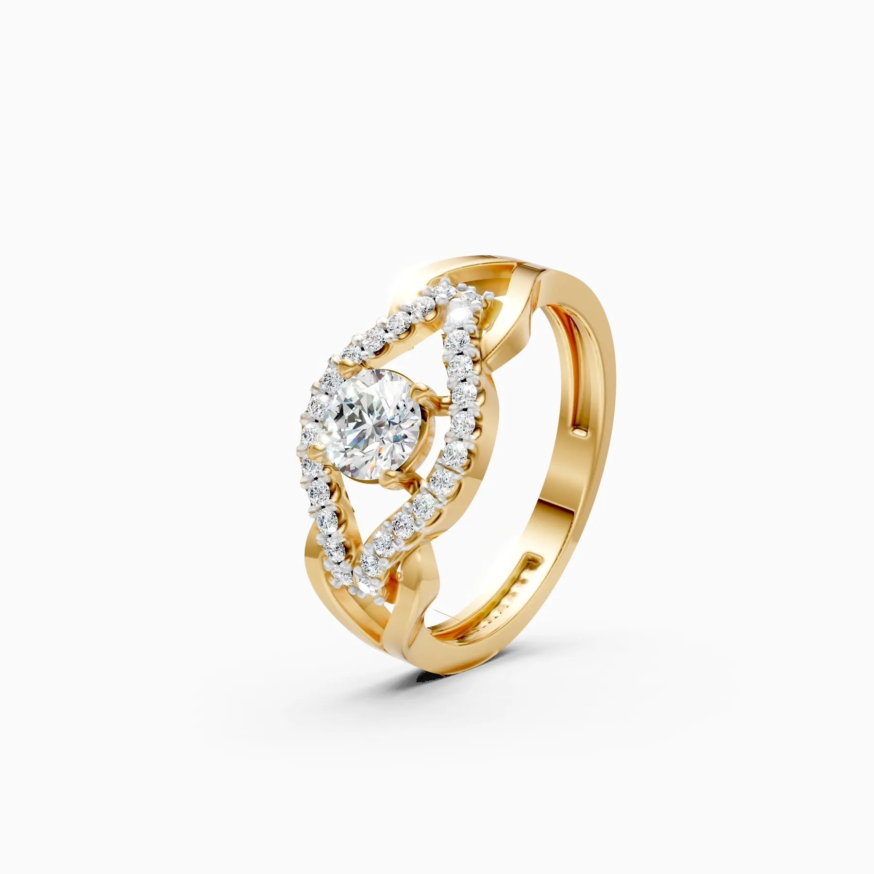 ��Mira | Round Solitaire Eye-Halo Ring�� Rings VD_AYN��- Lab Grown Diamonds Jewellery