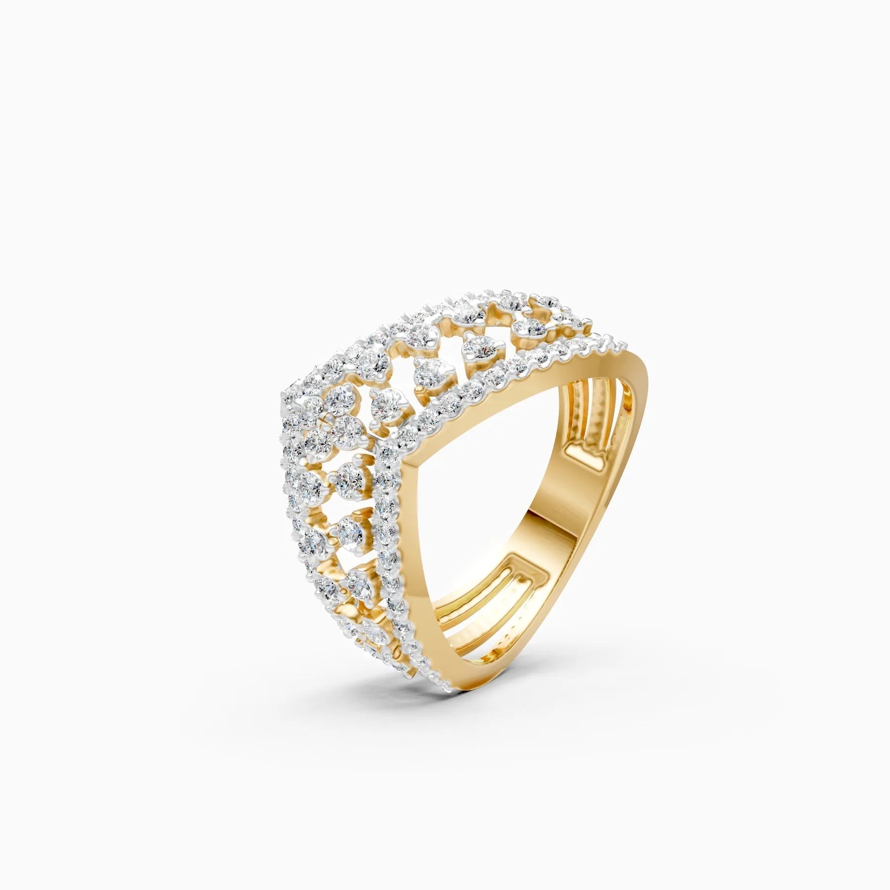 ��Raya | Round Lab Grown Diamond Crown Ring�� Rings VD_AYN��- Lab Grown Diamonds Jewellery