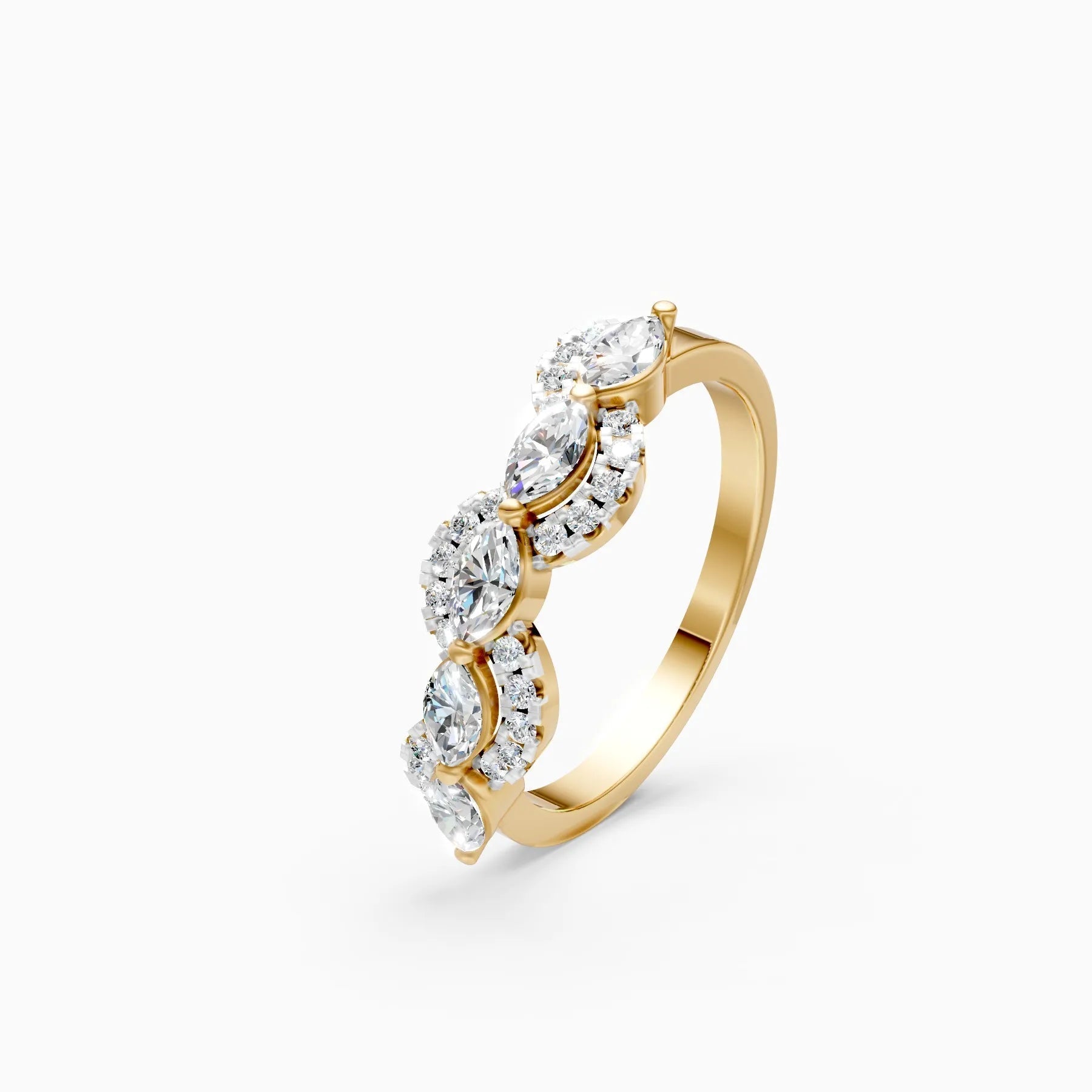 ��Mode | Round & Marquise Lab Grown Diamond Layered Ring�� Rings VD_AYN��- Lab Grown Diamonds Jewellery