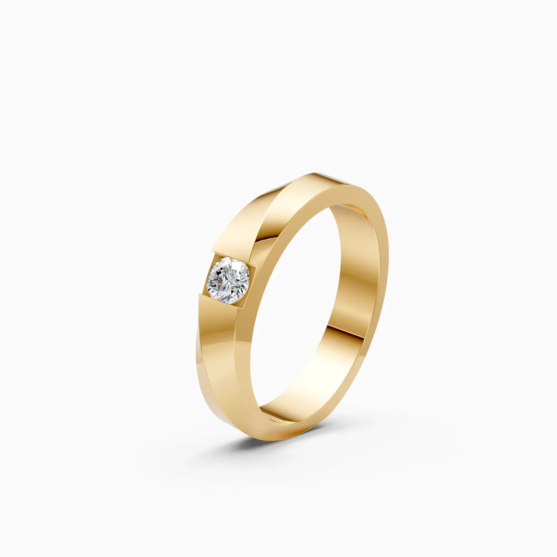 Veer | Arc Men's Flush-Set Solitaire Ring