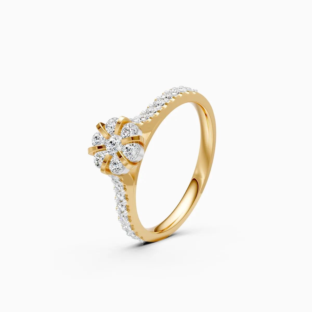 ��Flora | Round Lab Grown Diamond Floral Ring�� Rings VD_AYN��- Lab Grown Diamonds Jewellery