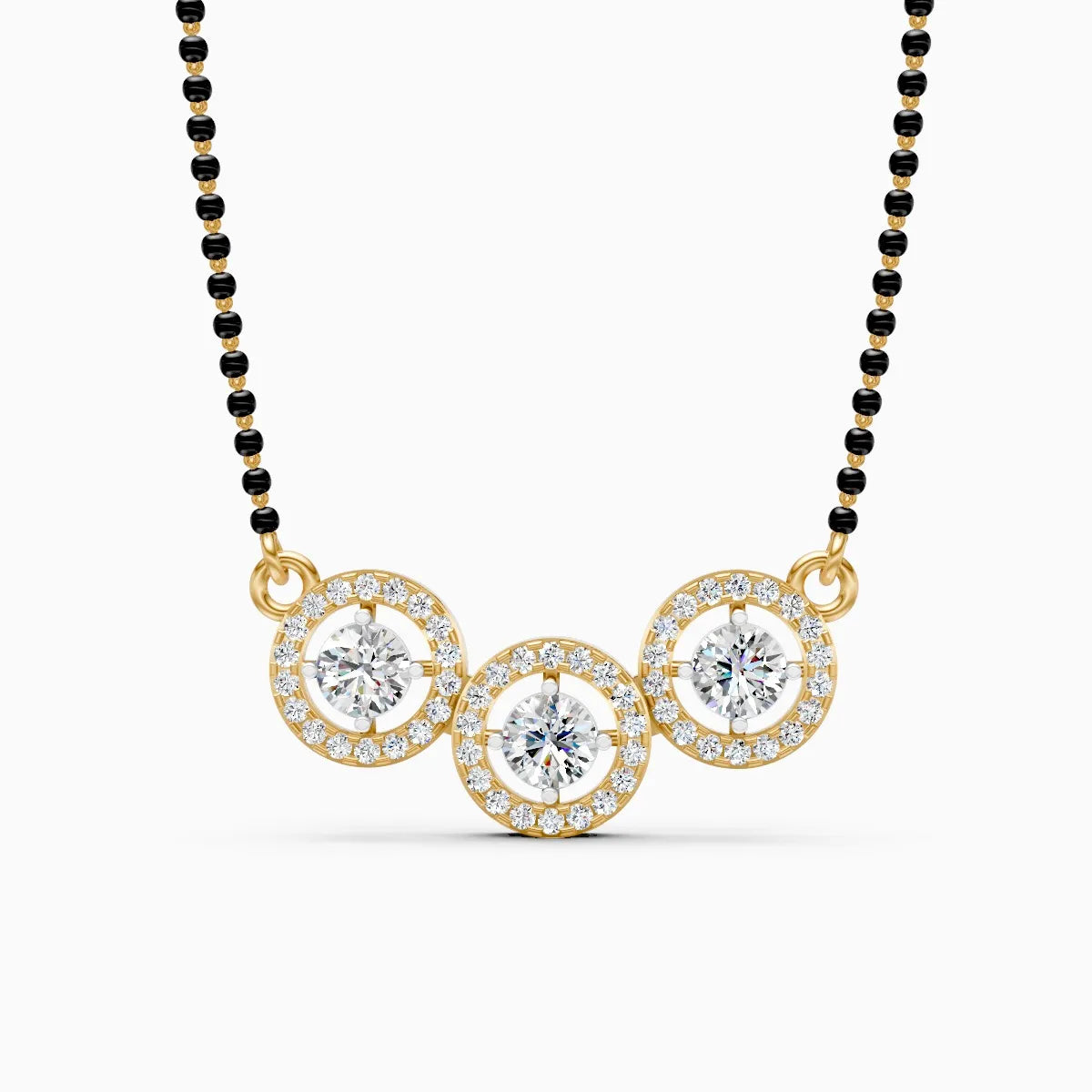 Mira | Halo Solitaire Lab-Grown Diamond Mangalsutra