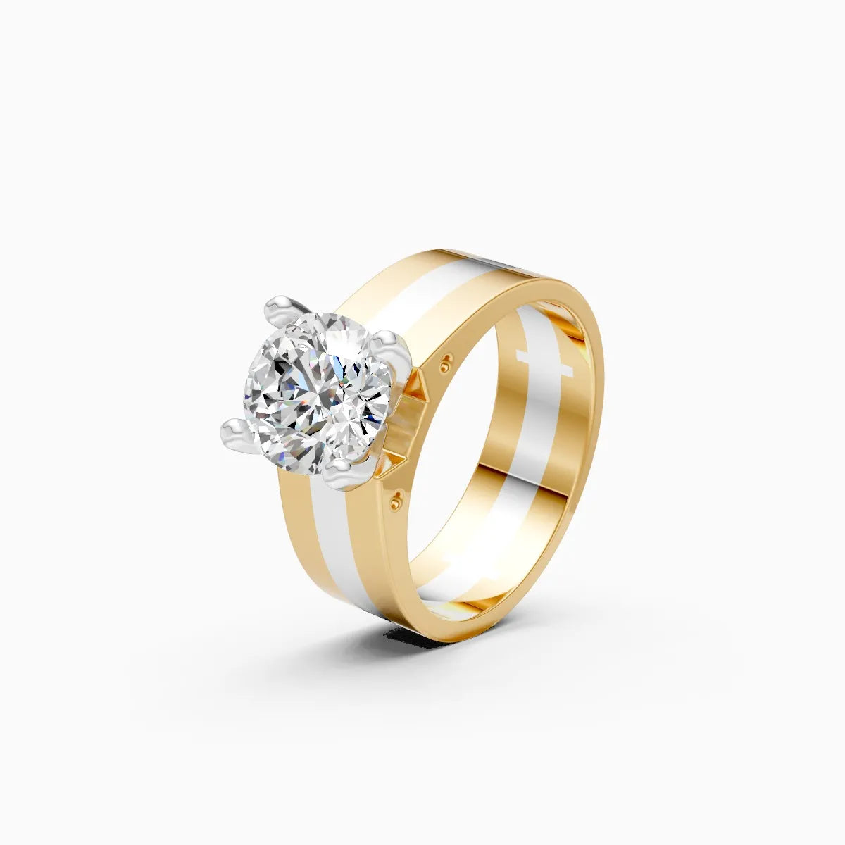 Mode | Pulse Men's Two-Tone Solitaire Ring