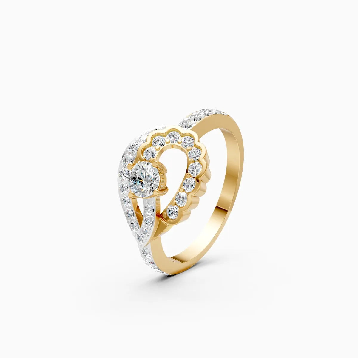 ��Mode | Round Diamond with Side Lab Grown Diamonds Twirl Ring�� Rings VD_AYN��- Lab Grown Diamonds Jewellery