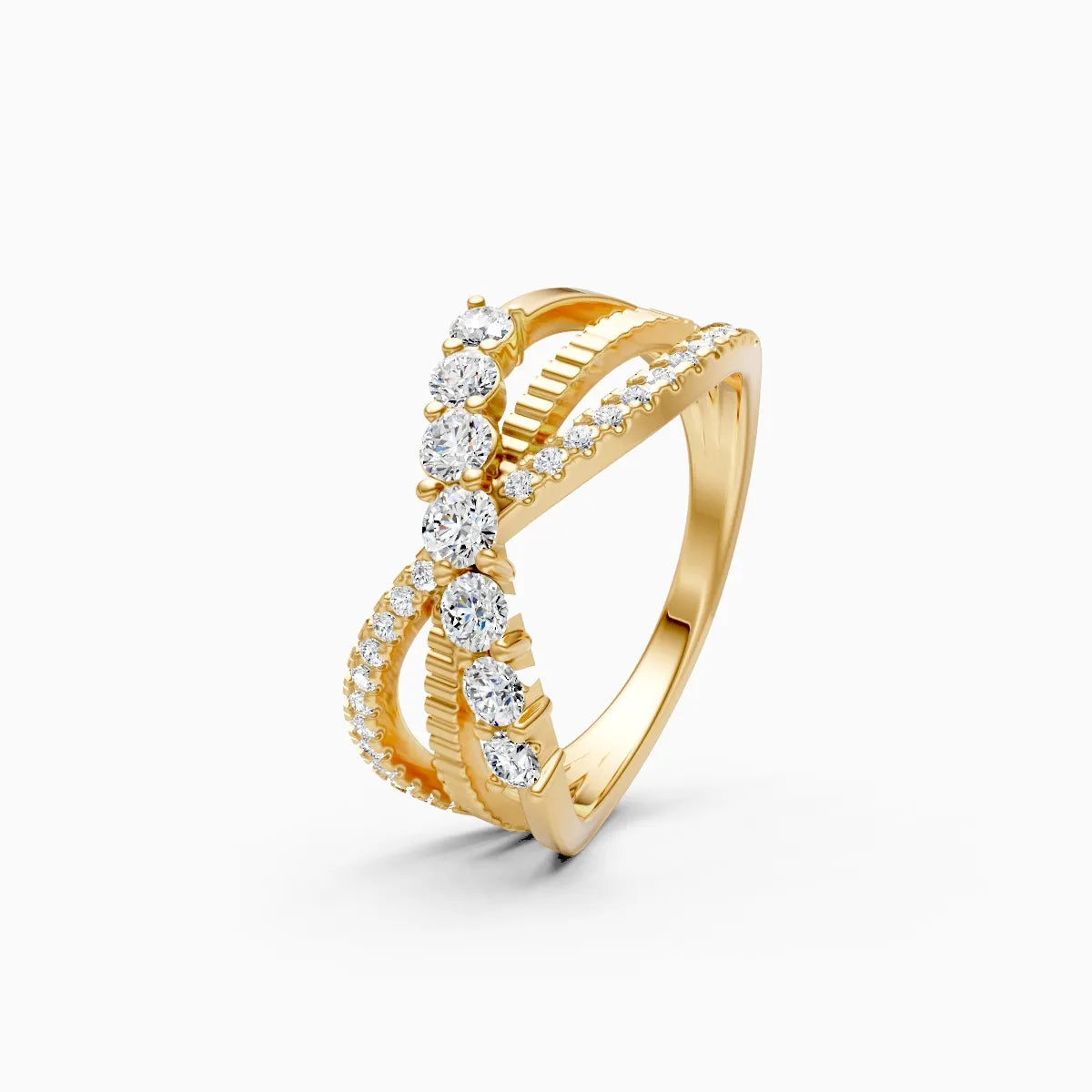 ��Foreva | Round Lab Grown Diamond Cross Ring�� Rings VD_AYN��- Lab Grown Diamonds Jewellery