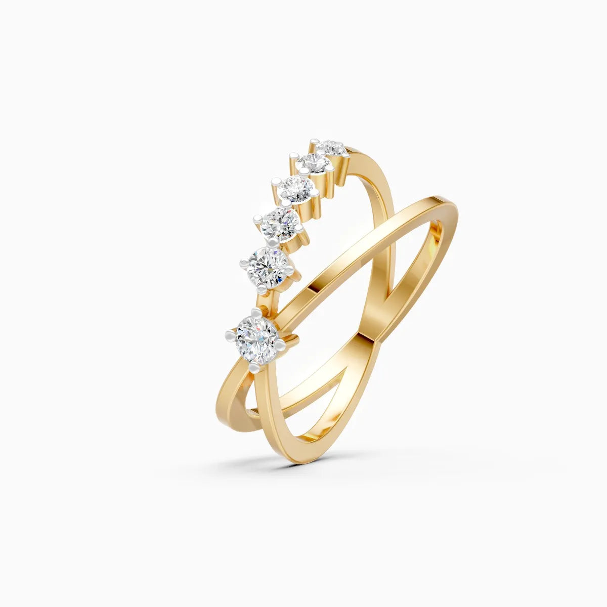 ��Mode | Round Lab Grown Diamonds Criss-Cross Ring�� Rings VD_AYN��- Lab Grown Diamonds Jewellery
