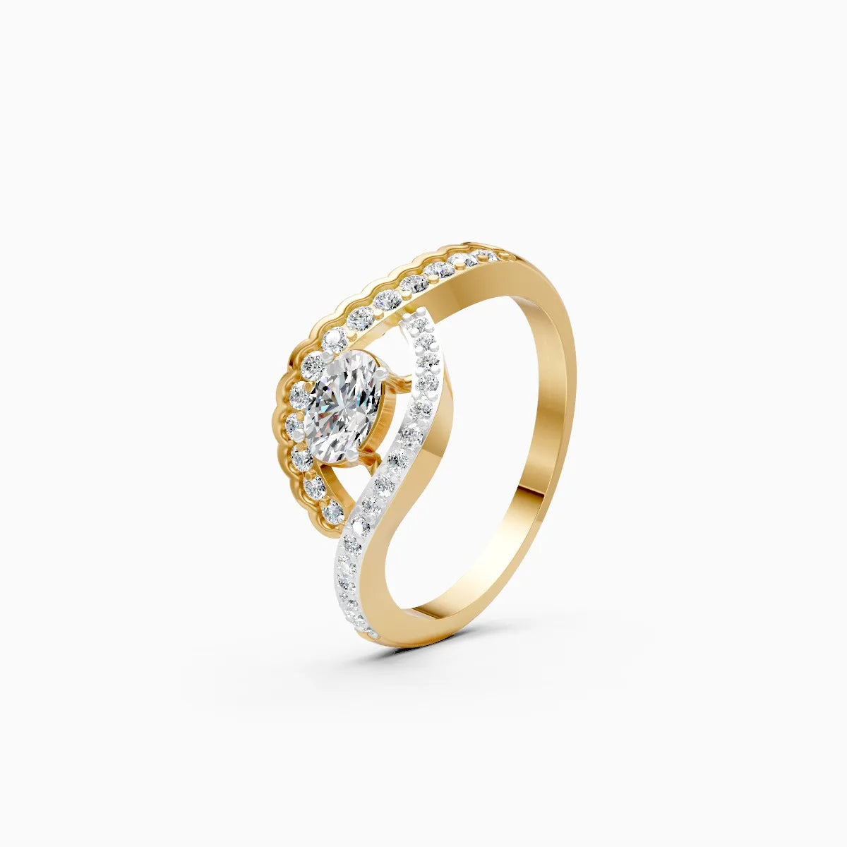 ��Amara | Round Solitaire Lab Grown Diamond Twirl Ring�� Rings VD_AYN��- Lab Grown Diamonds Jewellery