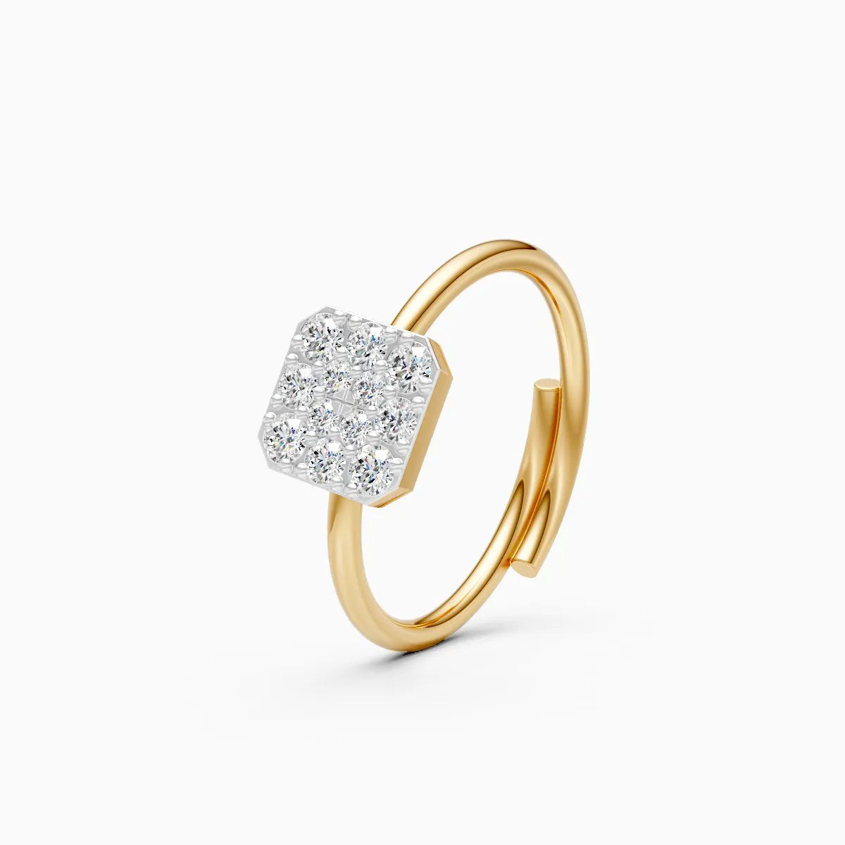 ��Celestia | Round Lab Grown Diamond Square Ring�� Rings VD_AYN��- Lab Grown Diamonds Jewellery