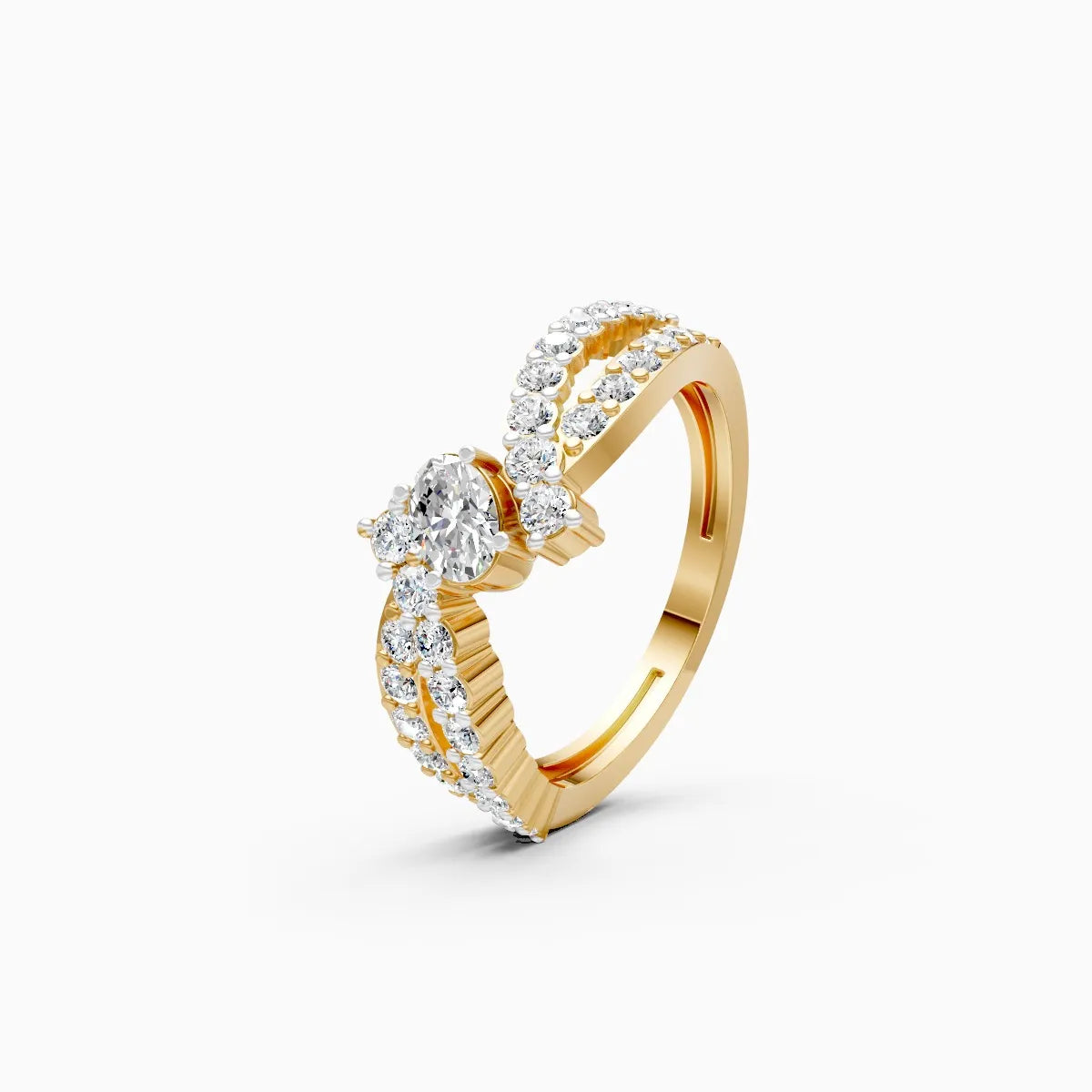 ��Mode | Round & Oval Lab Grown Diamond Split Band Ring�� Rings VD_AYN��- Lab Grown Diamonds Jewellery